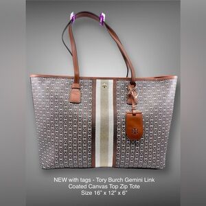 Tory Burch Gemini Link Coated Canvas